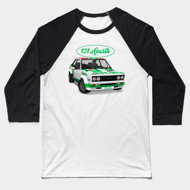 Fiat 131 Abarth Alitalia Baseball T-Shirt by PjesusArt